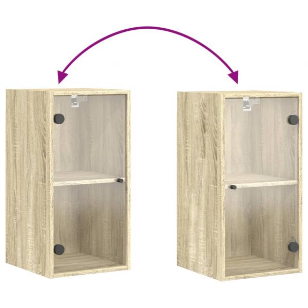 Wandschrank mit Glastüren Sonoma-Eiche 35x37x68,5 cm