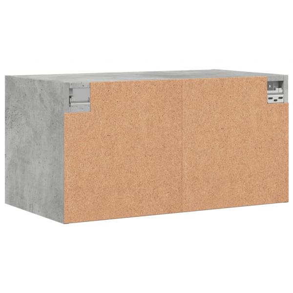 Wandschrank mit Glastüren Betongrau 68,5x37x35 cm