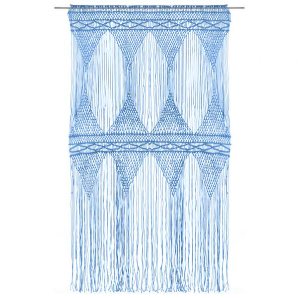 Makramee Vorhang Blau 140x240 cm Baumwolle