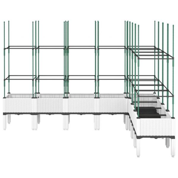 Pflanzkübel mit Rankgitter Weiß 200x160x142,5 cm PP