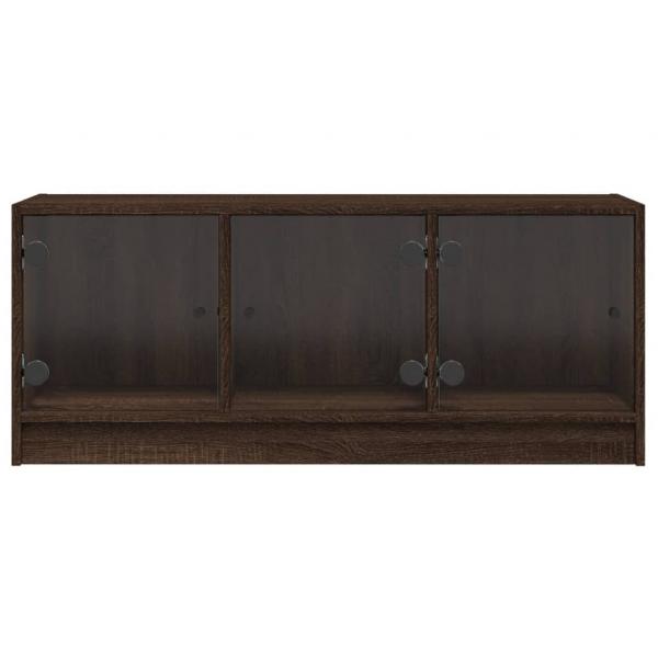 TV-Schrank mit Glastüren Braun Eichen-Optik 102x37x42 cm