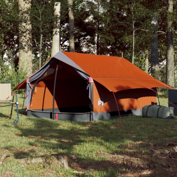 Campingzelt 2 Personen Grau und Orange Wasserfest