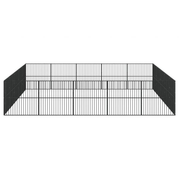 Hundelaufstall 20-tlg. Schwarz Verzinkter Stahl