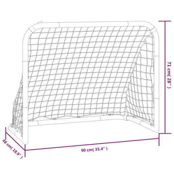 Fußballtor mit Netz Rot und Schwarz 90x48x71 cm Stahl