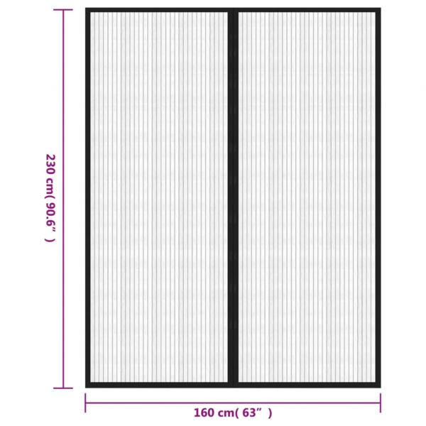 Fliegengitter-Türvorhänge 2 Stk. Magnet Schwarz 230x160 cm