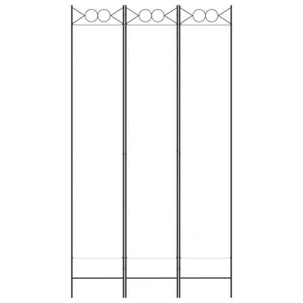 3-tlg. Paravent Weiß 120x220 cm Stoff