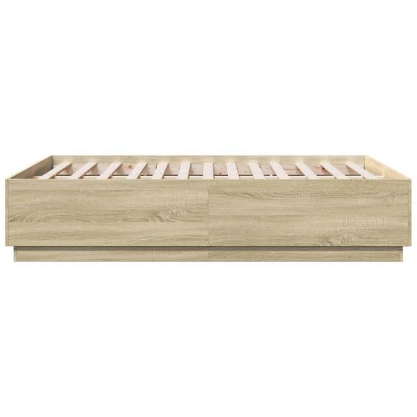 Bettgestell Sonoma-Eiche 120x190 cm Holzwerkstoff