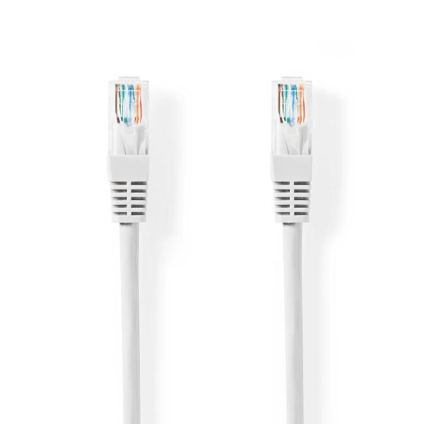 ARDEBO.de - CAT5e-Netzwerkkabel | U/UTP | RJ45 Stecker | RJ45 Stecker | 7.50 m | Rund | PVC | Weiss | Aufhänger