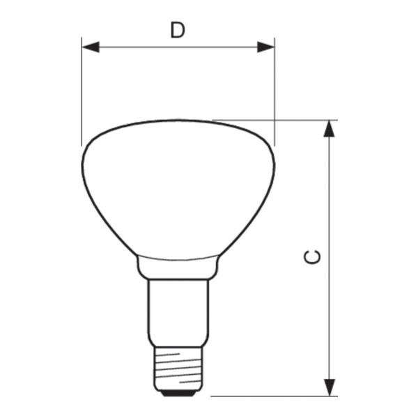 Philips  InfraRed Industrial Heat Incandescent BR125 IR 250W E27 230-250V CL 1CT/10 (57523425)