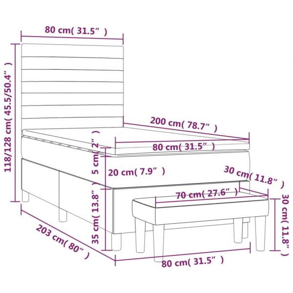 Boxspringbett mit Matratze Rosa 80x200 cm Samt