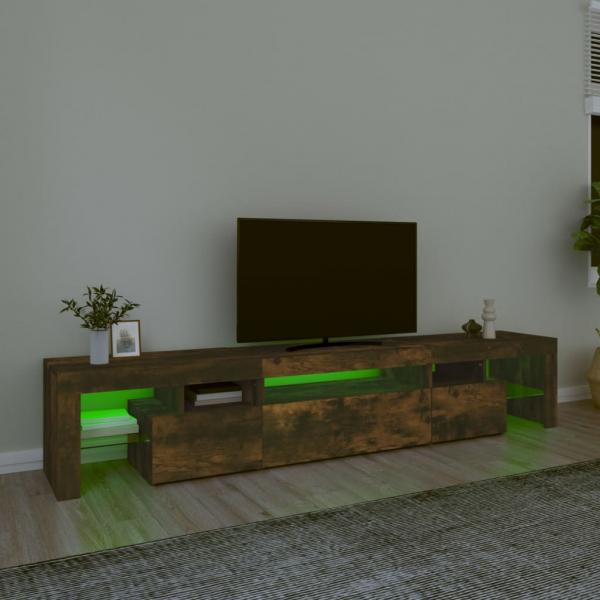 TV-Schrank mit LED-Leuchten Räuchereiche 215x36,5x40 cm