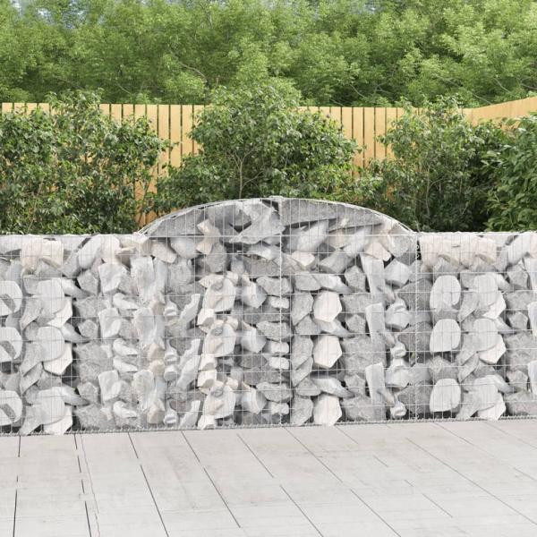 ARDEBO.de - Gabionen mit Hochbogen 30 Stk 300x30x100/120cm Verzinktes Eisen