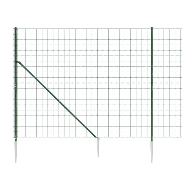 Maschendrahtzaun mit Bodenhülsen Grün 1,4x10 m