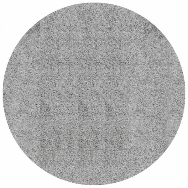 Shaggy-Teppich PAMPLONA Hochflor Modern Grau Ø 200 cm