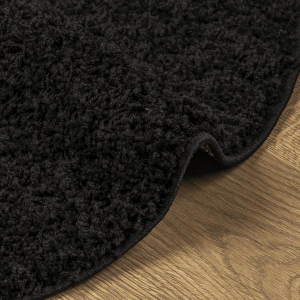 Shaggy-Teppich PAMPLONA Hochflor Modern Schwarz Ø 100 cm