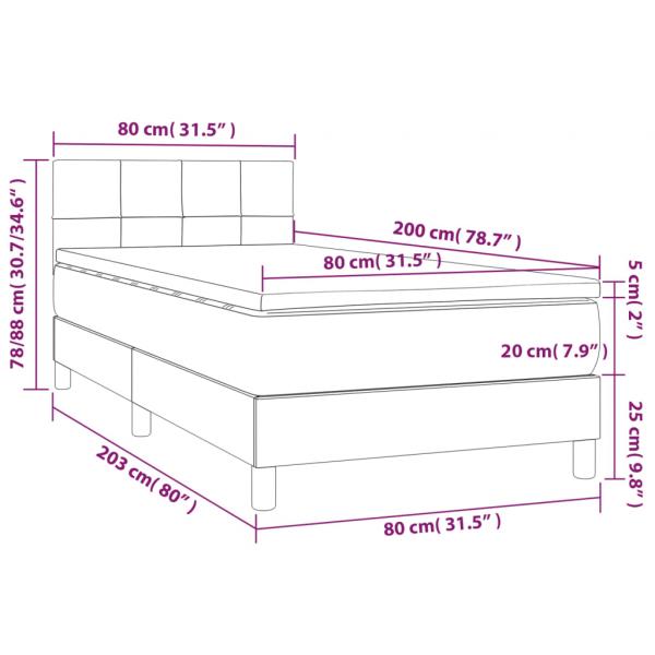 Boxspringbett mit Matratze Dunkelgrün 80x200 cm Samt