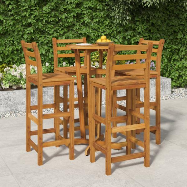 ARDEBO.de - 5-tlg. Gartenbar-Set Massivholz Akazie