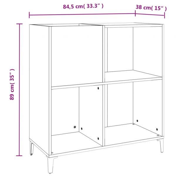 Plattenschrank Braun Eichen-Optik 84,5x38x89 cm Holzwerkstoff