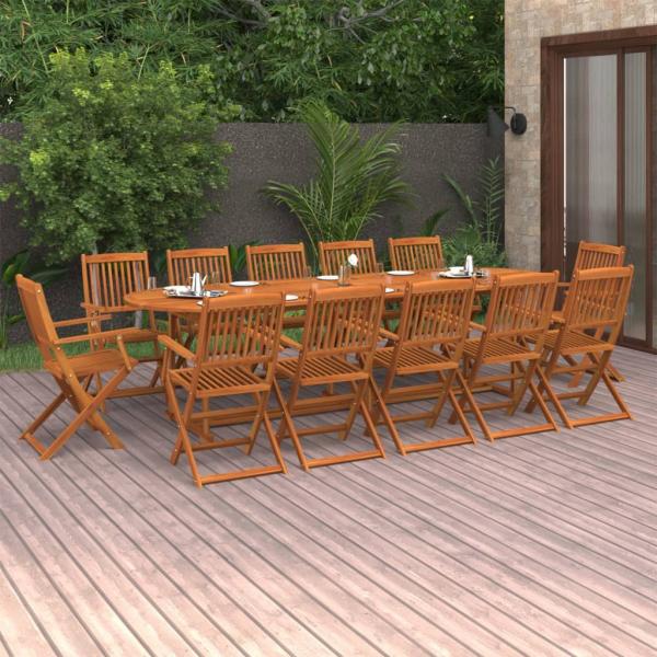 ARDEBO.de - 13-tlg. Garten-Essgruppe 280x90x75 cm Massivholz Akazie