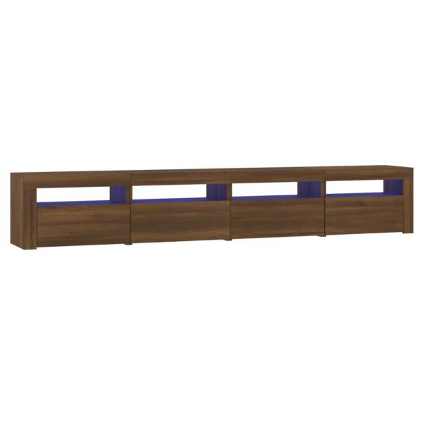 ARDEBO.de - TV-Schrank mit LED-Leuchten Braun Eichen-Optik 240x35x40 cm