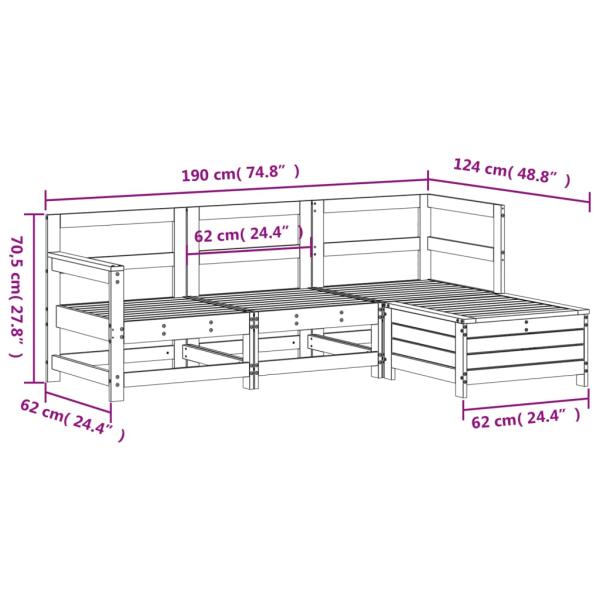 4-tlg. Garten-Sofagarnitur Kiefernholz Imprägniert