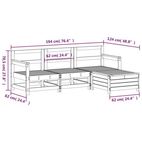 4-tlg. Garten-Sofagarnitur Kiefernholz Imprägniert