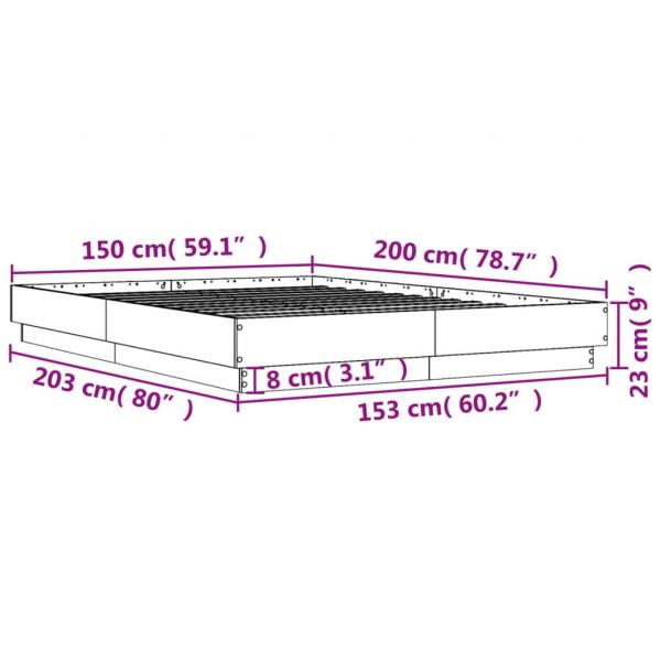 Bettgestell Schwarz 150x200 cm Holzwerkstoff