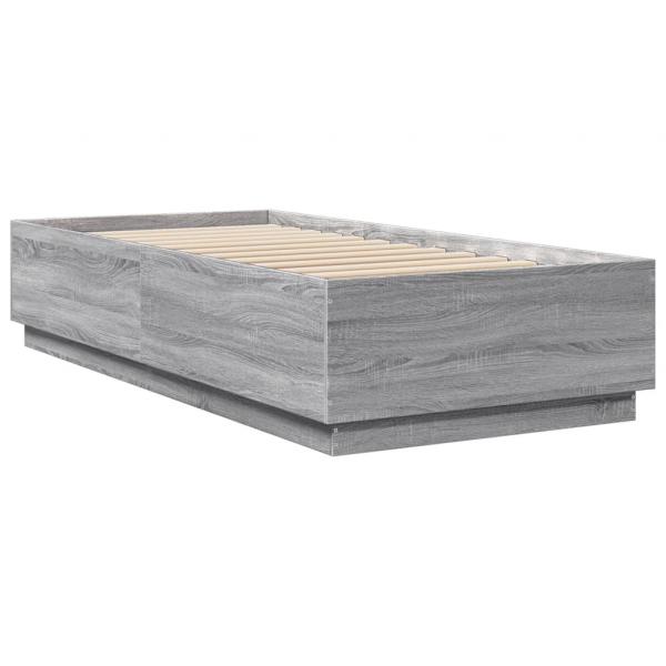 Bettgestell Grau Sonoma 100x200 cm Holzwerkstoff