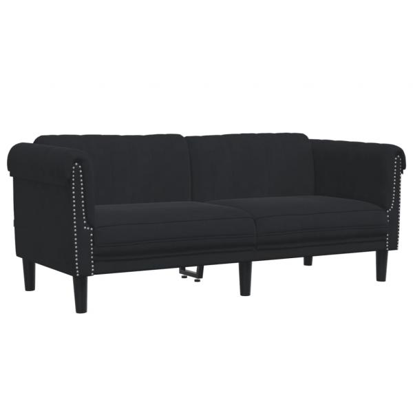 ARDEBO.de - Sofa 2-Sitzer Schwarz Samt