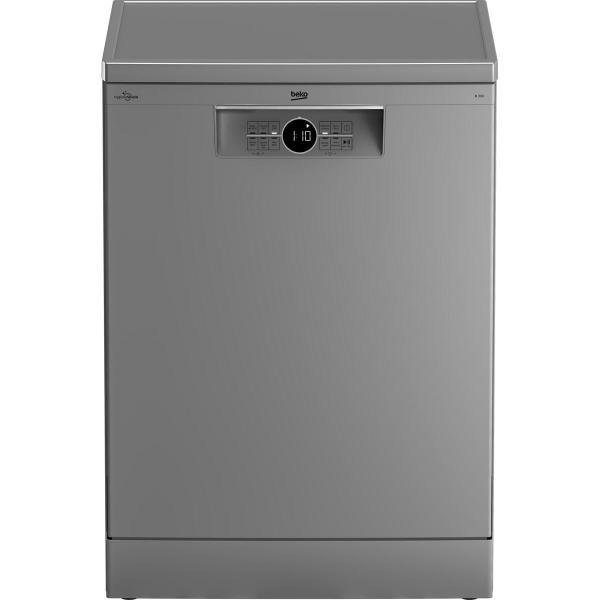 ARDEBO.de Beko BDFN26430S Stand Geschirrspüler, 60 cm breit, 14 Maßgedecke, 6 Programme, WaterSafe+, Tastensperre, silber