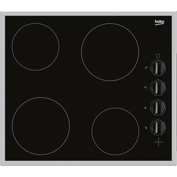 ARDEBO.de Beko HIC 64100 X Glaskeramikkochfeld, 60 cm breit, 4 Kochzonen, Restwärmeanzeige, Rahmen, 6 Kochstufen, schwarz