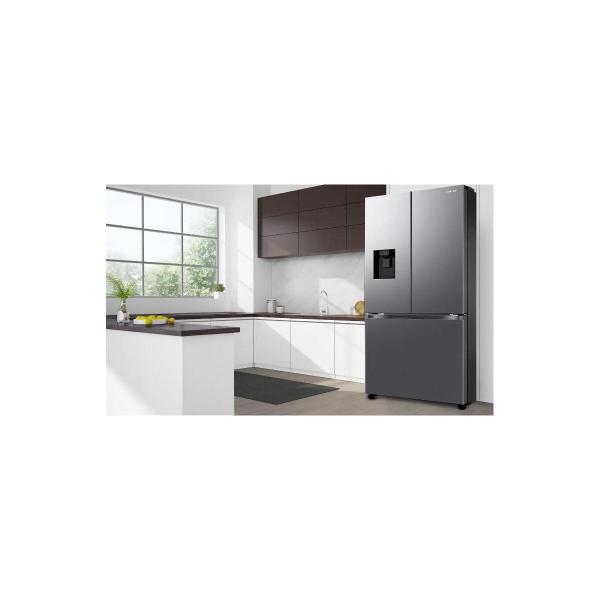 Samsung RF50C530ES9/EF Stand Side-by-Side Kombination French Door, 81,7 cm breit, No Frost+, WiFi, Festwasseranschluss+ Wassertank, Auto Ice Maker, Waserspender, Edelstahl