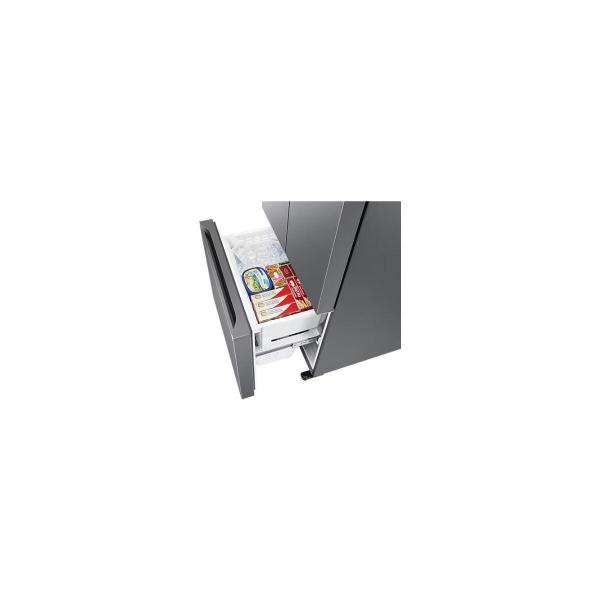 Samsung RF50C530ES9/EF Stand Side-by-Side Kombination French Door, 81,7 cm breit, No Frost+, WiFi, Festwasseranschluss+ Wassertank, Auto Ice Maker, Waserspender, Edelstahl