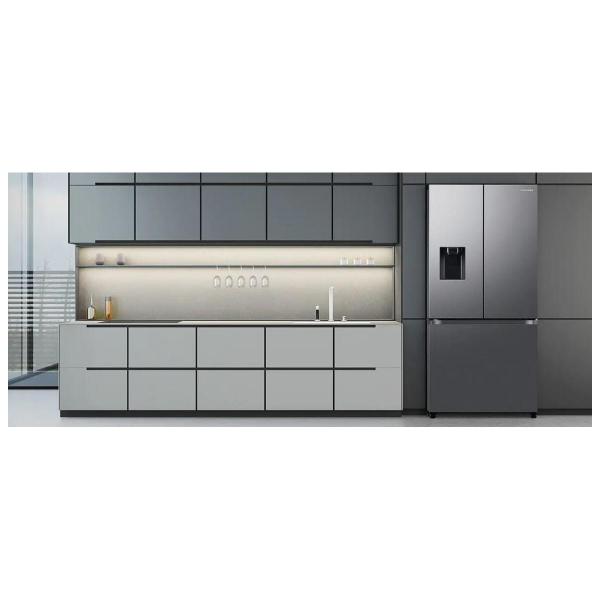 Samsung RF50C530ES9/EF Stand Side-by-Side Kombination French Door, 81,7 cm breit, No Frost+, WiFi, Festwasseranschluss+ Wassertank, Auto Ice Maker, Waserspender, Edelstahl