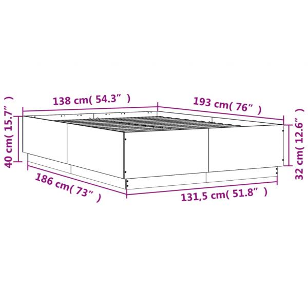 Bettgestell Schwarz 135x190 cm Holzwerkstoff