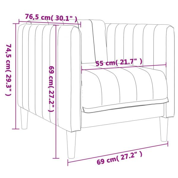 3-tlg. Sofagarnitur Taupe Stoff