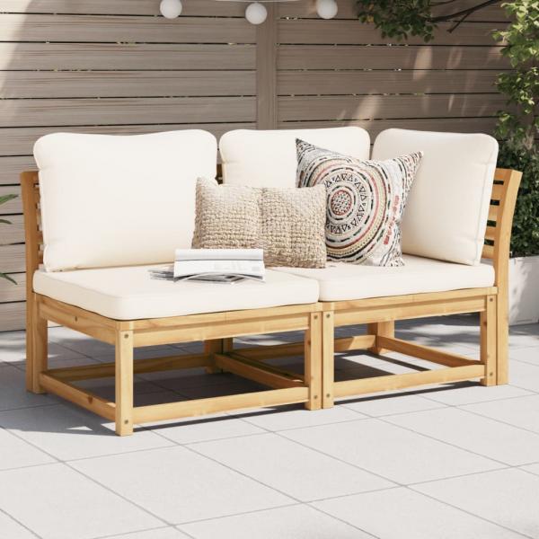 ARDEBO.de - 2-tlg. Garten-Lounge-Set mit Kissen Massivholz Akazie