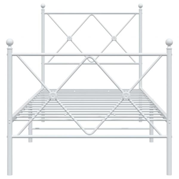 Bettgestell mit Kopf- und Fußteil Metall Weiß 80x200 cm