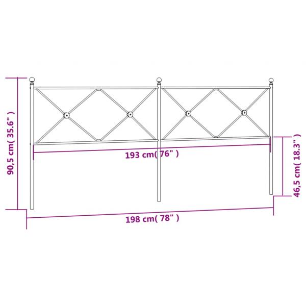 Kopfteil Metall Weiß 193 cm