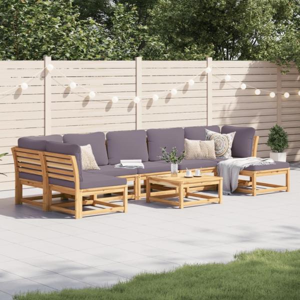 ARDEBO.de - 8-tlg. Garten-Lounge-Set mit Kissen Massivholz Akazie