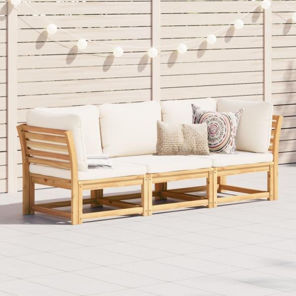 ARDEBO.de - 3-tlg. Garten-Lounge-Set mit Kissen Massivholz Akazie