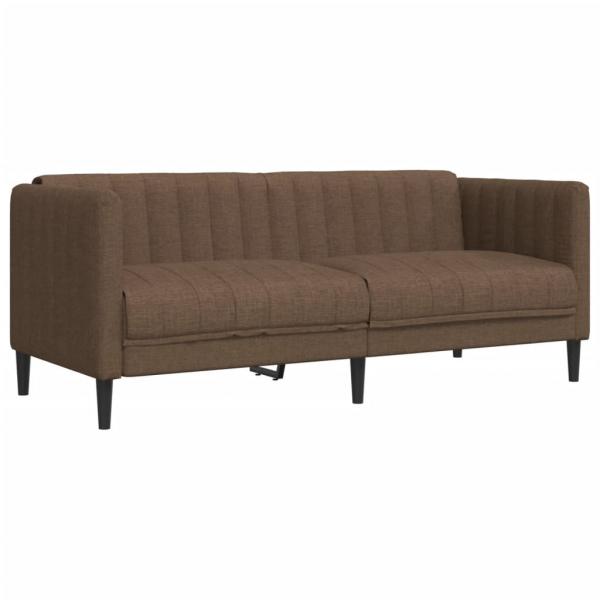 2-Sitzer Sofa Braun Kunstleder Wildleder-Optik