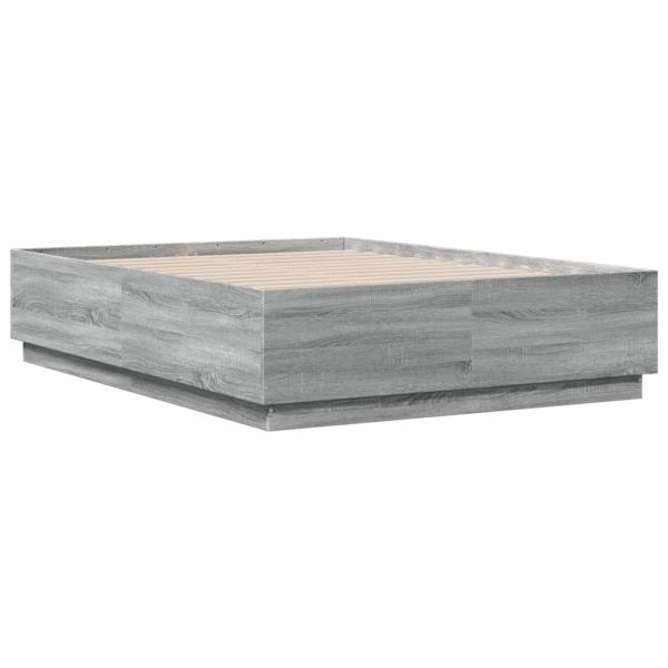 Bettgestell Grau Sonoma 135x190 cm Holzwerkstoff