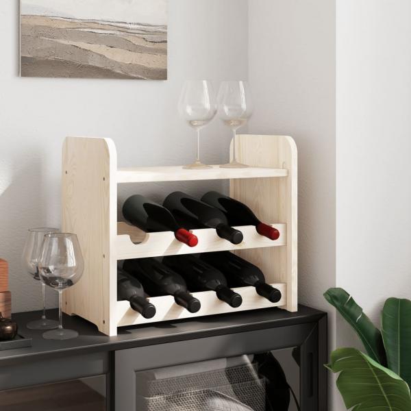 Weinregal mit Oberplatte 43x25x37 cm Massivholz Kiefer