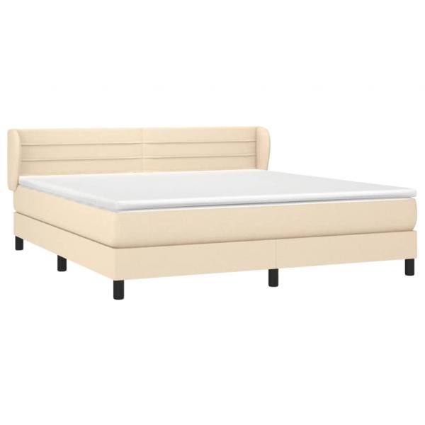 Boxspringbett mit Matratze Creme 160x200 cm Stoff