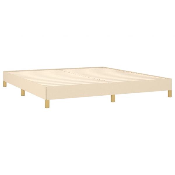 Boxspringbett mit Matratze Creme 160x200 cm Stoff