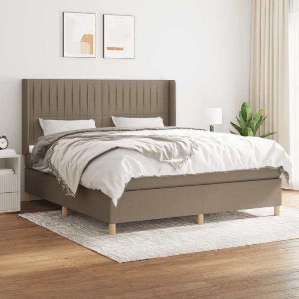 ARDEBO.de - Boxspringbett mit Matratze Taupe 160x200 cm Stoff