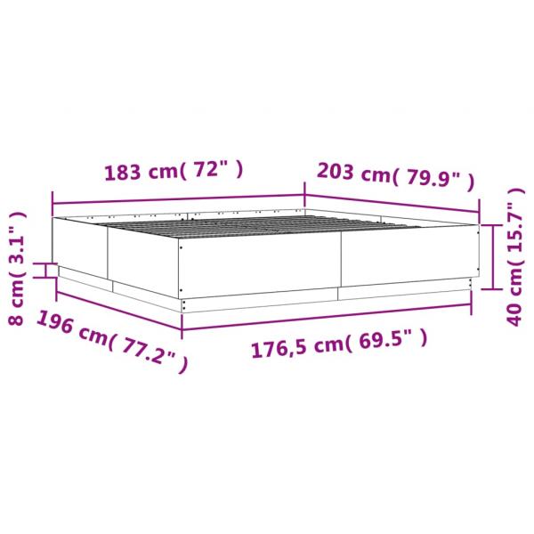 Bettgestell Sonoma-Eiche 180x200 cm Holzwerkstoff