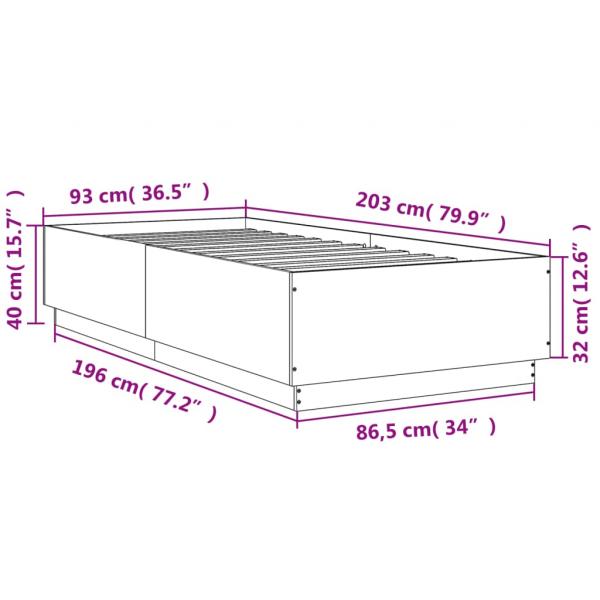 Bettgestell Sonoma-Eiche 90x200 cm Holzwerkstoff