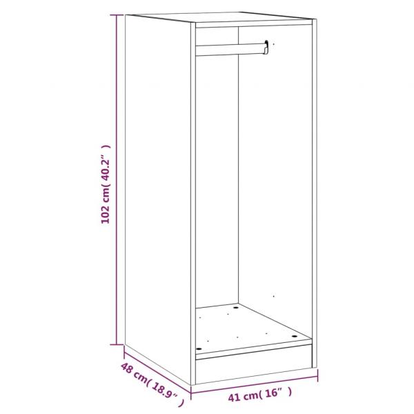 Kleiderschrank Betongrau 48x41x102 cm Holzwerkstoff